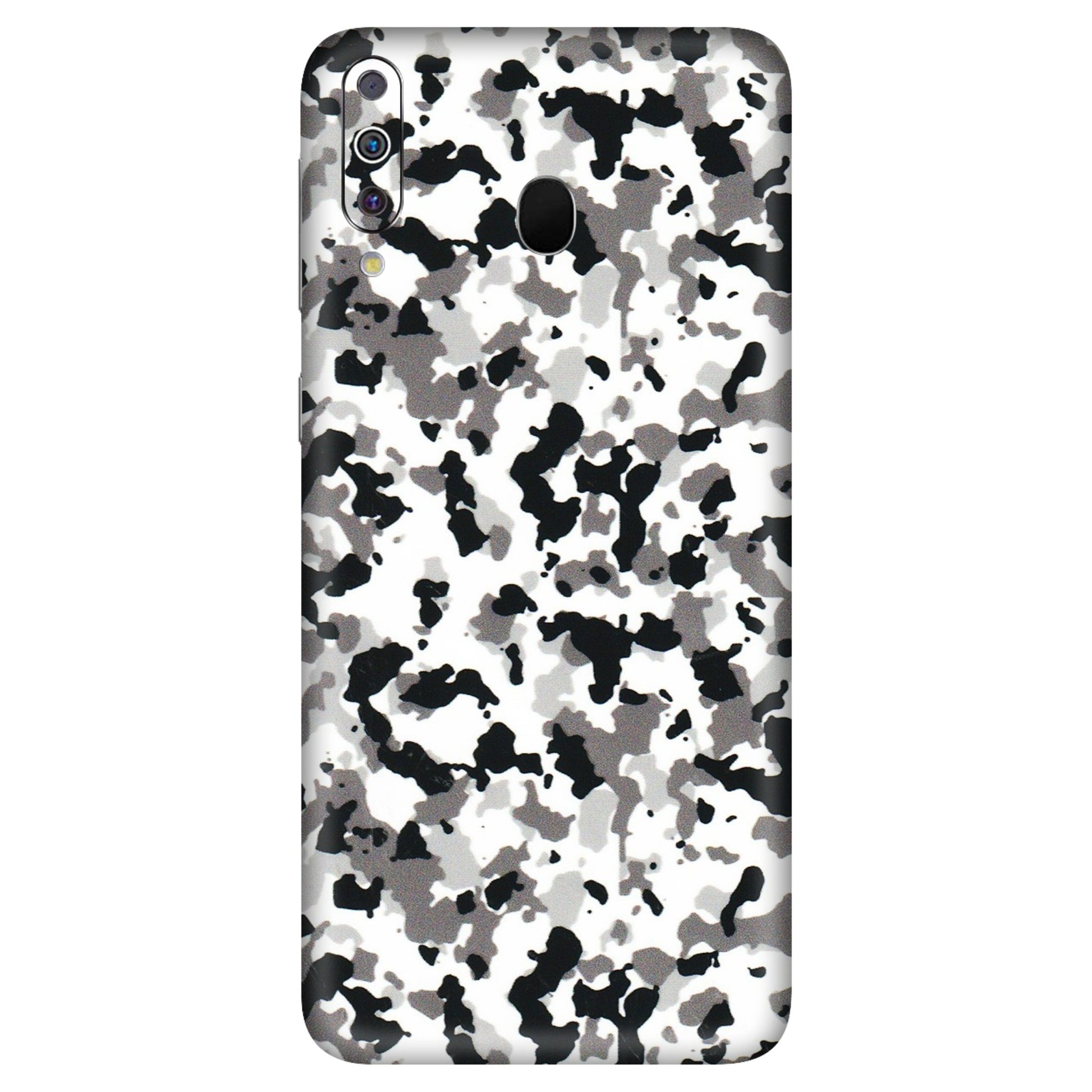 Samsung M/F/Note/Flip and C Phone Skins (All Models) - White Black Camouflage - 3D Embossed Finish (L-18) Samsung Galaxy M30