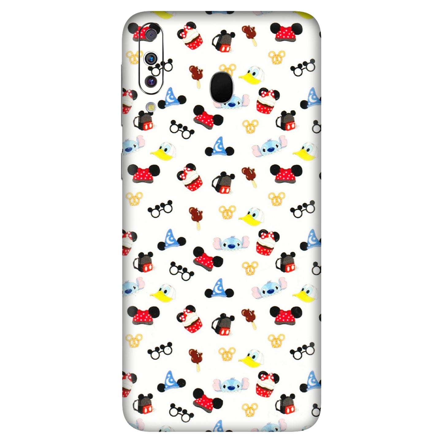 Samsung M/F/Note/Flip and C Phone Skins (All Models) - Minnie Mouse & Donald Doodles s - 3D Embossed Finish (L-194) Samsung Galaxy M30
