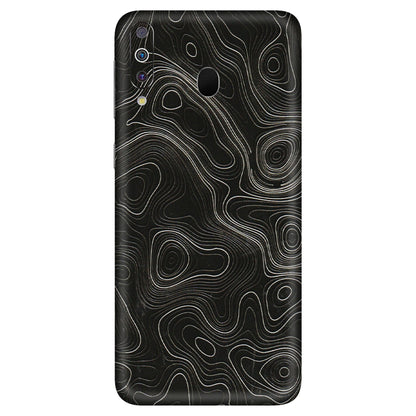Samsung M/F/Note/Flip and C Phone Skins (All Models) - Black Swirl - 3D Embossed Finish (L-196) Samsung Galaxy M30