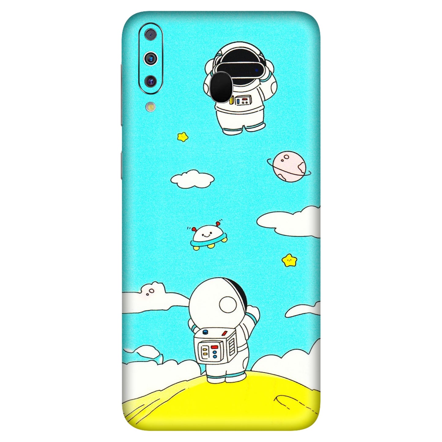 Samsung M/F/Note/Flip and C Phone Skins (All Models) - Blue Skies Astro Float - 3D Embossed Finish (L-230) Samsung Galaxy M30