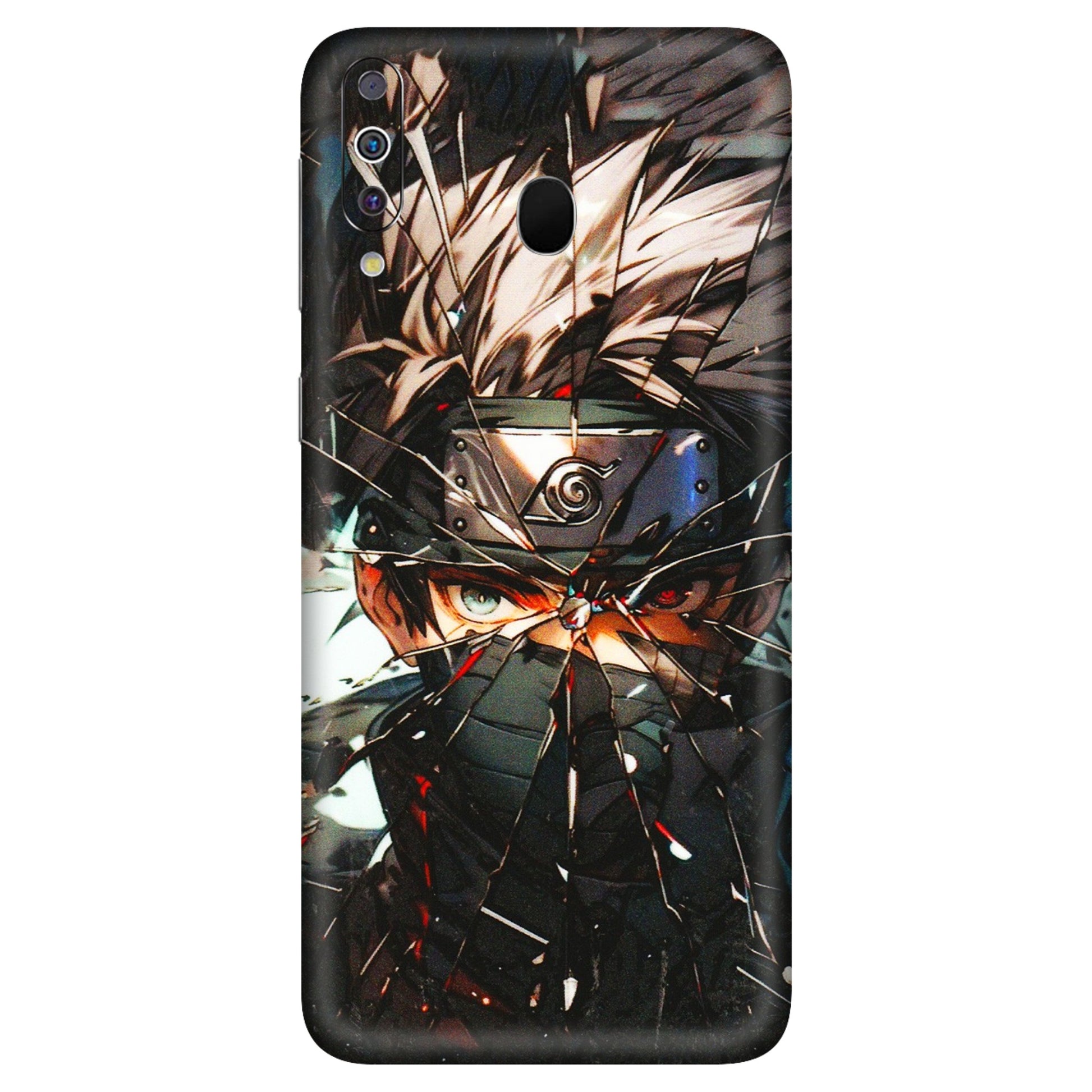 Samsung M/F/Note/Flip and C Phone Skins (All Models) - Kakashi Shattered Glass Effect - 3D Embossed Finish (L-237) Samsung Galaxy M30
