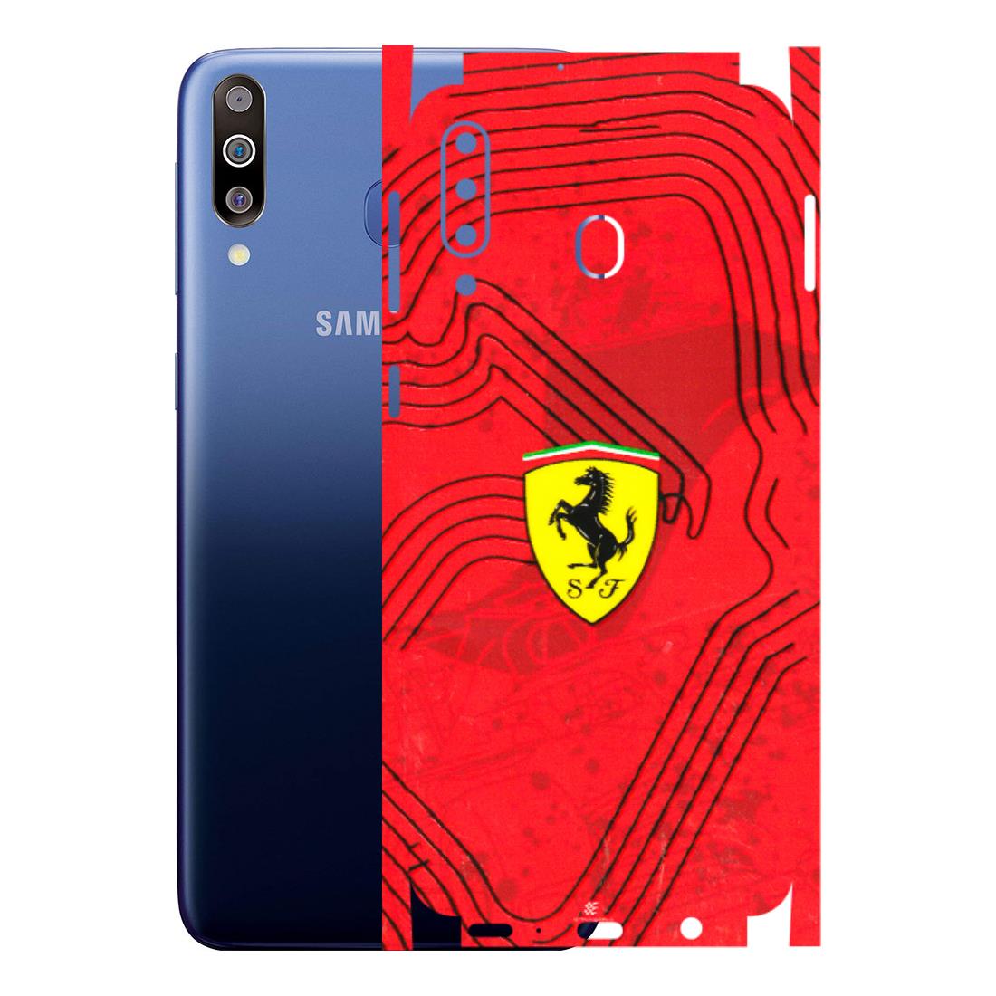 Samsung M/F/Note/Flip and C Phone Skins (All Models) - Red Ferrari Logo Stylish - 3D Embossed Finish (L-238) Samsung Galaxy M30
