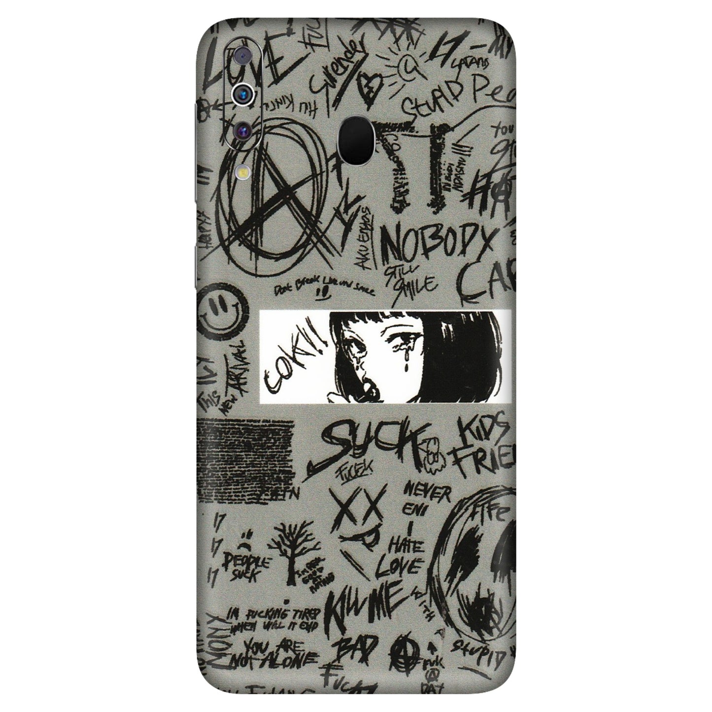 Samsung M/F/Note/Flip and C Phone Skins (All Models) - Never Have Love Anime - 3D Embossed Finish (L-260) Samsung Galaxy M30