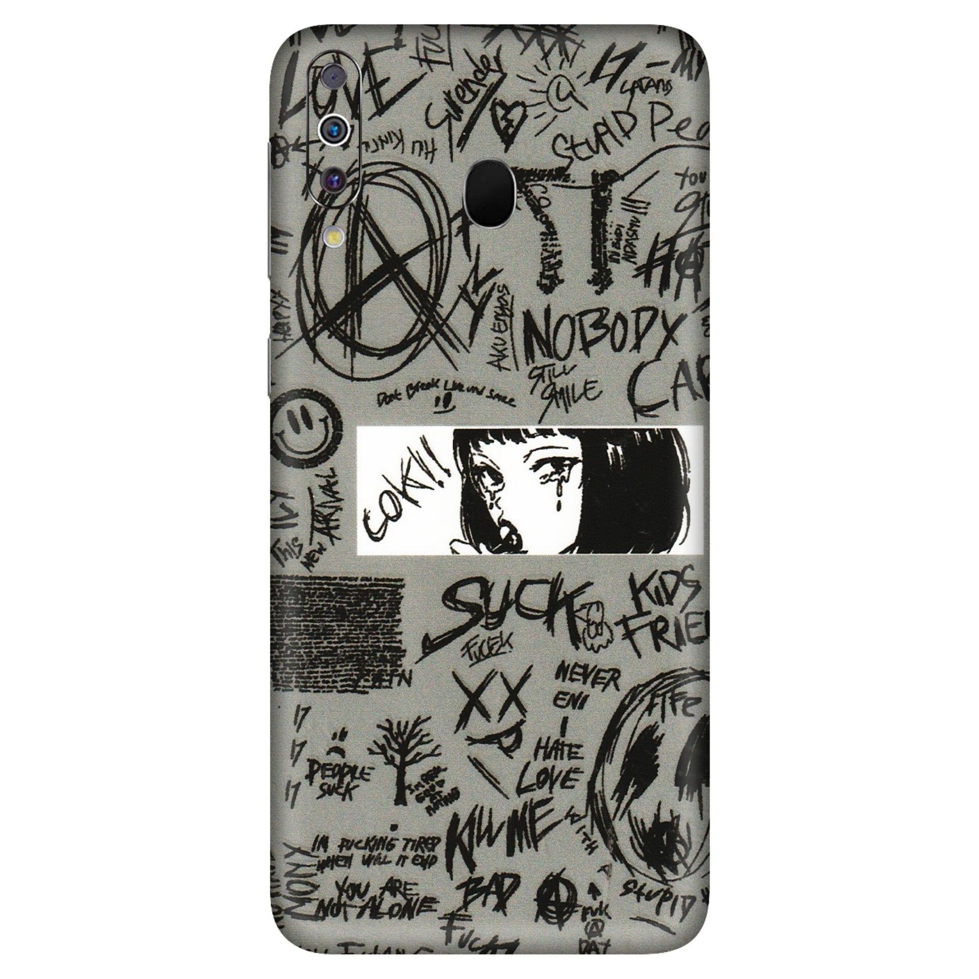 Samsung M/F/Note/Flip and C Phone Skins (All Models) - Never Have Love Anime - 3D Embossed Finish (L-260) Samsung Galaxy M30