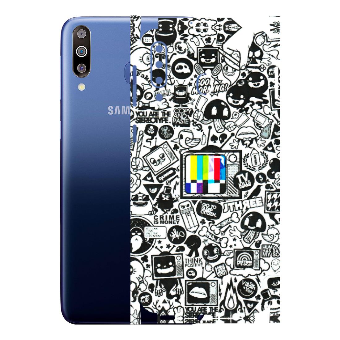 Samsung M/F/Note/Flip and C Phone Skins (All Models) - Doodles Positive Art - 3D Embossed Finish (L-263) Samsung Galaxy M30