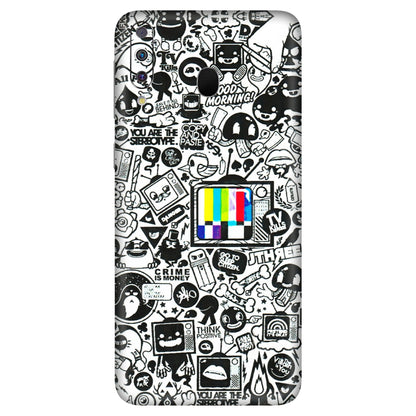 Samsung M/F/Note/Flip and C Phone Skins (All Models) - Doodles Positive Art - 3D Embossed Finish (L-263) Samsung Galaxy M30