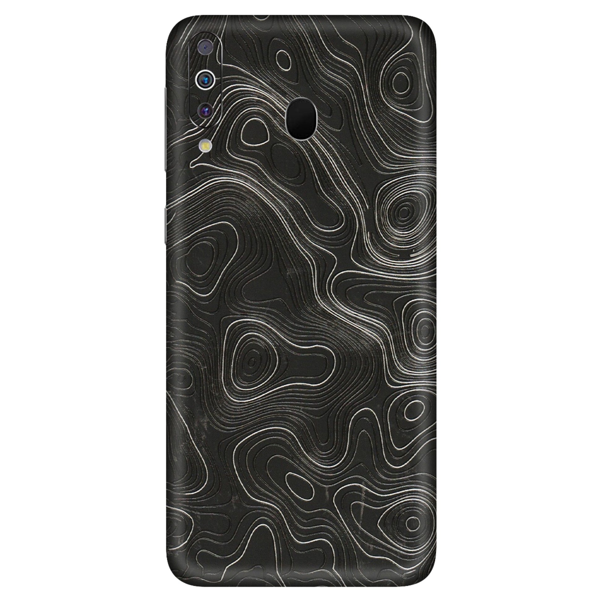 Samsung M/F/Note/Flip and C Phone Skins (All Models) - Abstract White Line Map - 3D Embossed Finish (L-269) Samsung Galaxy M30