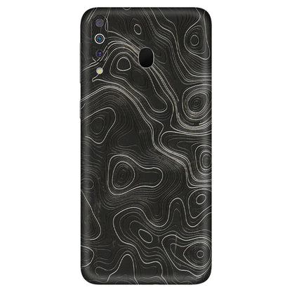 Samsung M/F/Note/Flip and C Phone Skins (All Models) - Abstract White Line Map - 3D Embossed Finish (L-269) Samsung Galaxy M30