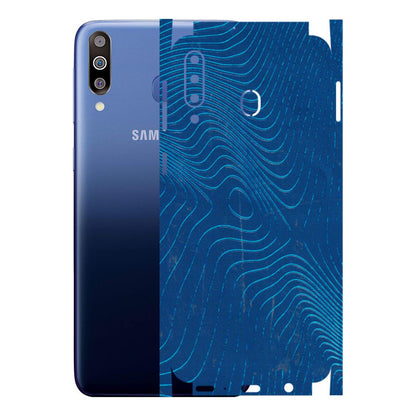 Samsung M/F/Note/Flip and C Phone Skins (All Models) - Abstract Blue Line Map - 3D Embossed Finish (L-272) Samsung Galaxy M30