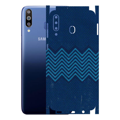 Samsung M/F/Note/Flip and C Phone Skins (All Models) - Blue Sober Waves - 3D Embossed Finish (L-306) Samsung Galaxy M30