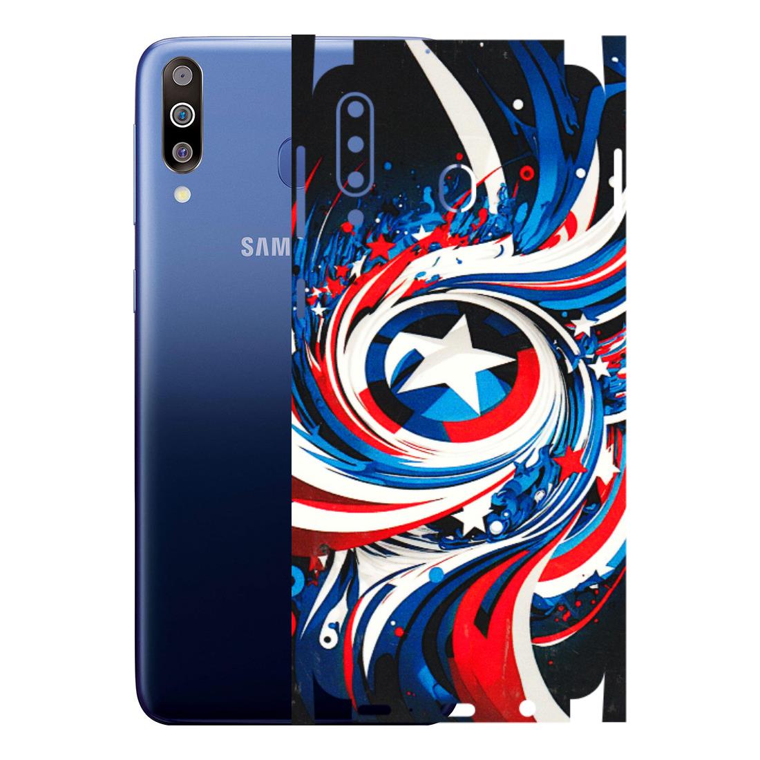 Samsung M/F/Note/Flip and C Phone Skins (All Models) - Captain America Logo - 3D Embossed Finish (L-307) Samsung Galaxy M30
