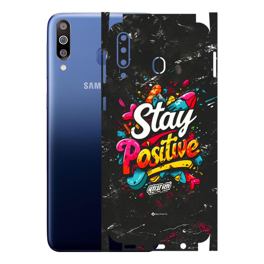 Samsung M/F/Note/Flip and C Phone Skins (All Models) - Stay Positive Black - 3D Embossed Finish (L-31) Samsung Galaxy M30