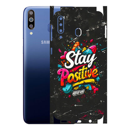Samsung M/F/Note/Flip and C Phone Skins (All Models) - Stay Positive Black - 3D Embossed Finish (L-31) Samsung Galaxy M30