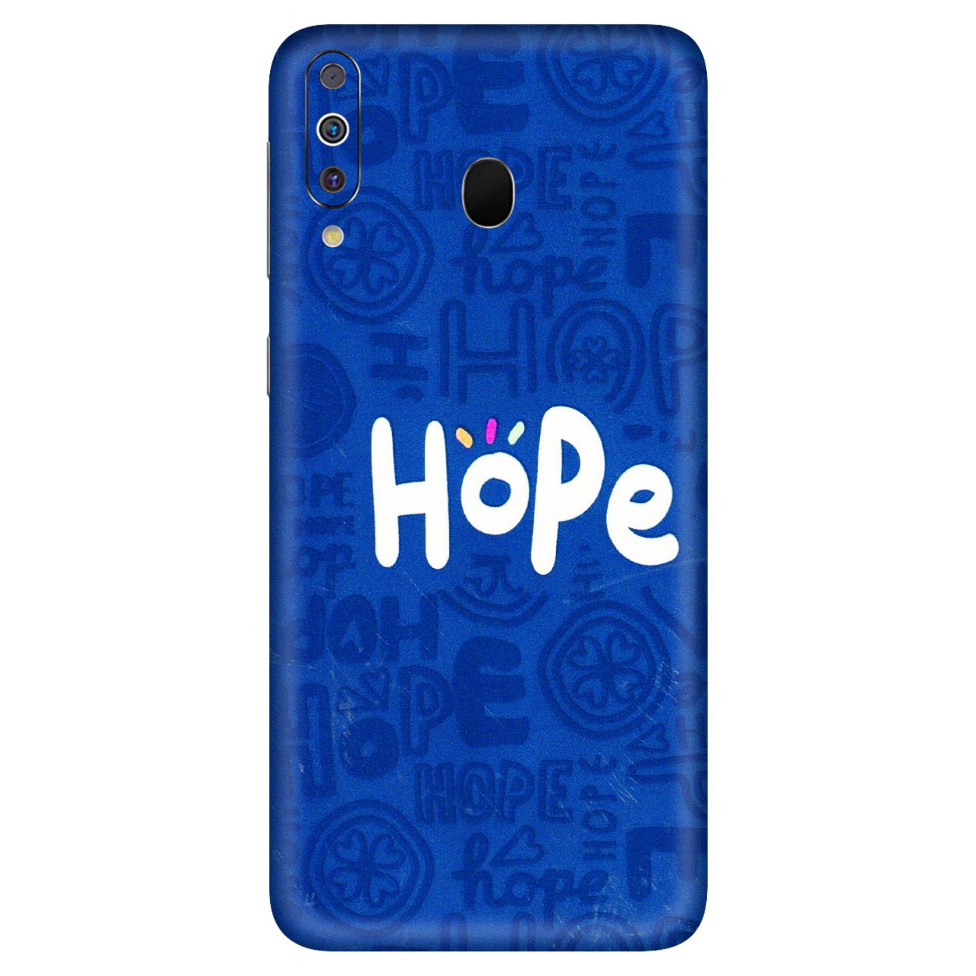 Samsung M/F/Note/Flip and C Phone Skins (All Models) - Hope Doodles Blue - 3D Embossed Finish (L-43) Samsung Galaxy M30