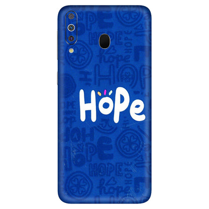 Samsung M/F/Note/Flip and C Phone Skins (All Models) - Hope Doodles Blue - 3D Embossed Finish (L-43) Samsung Galaxy M30
