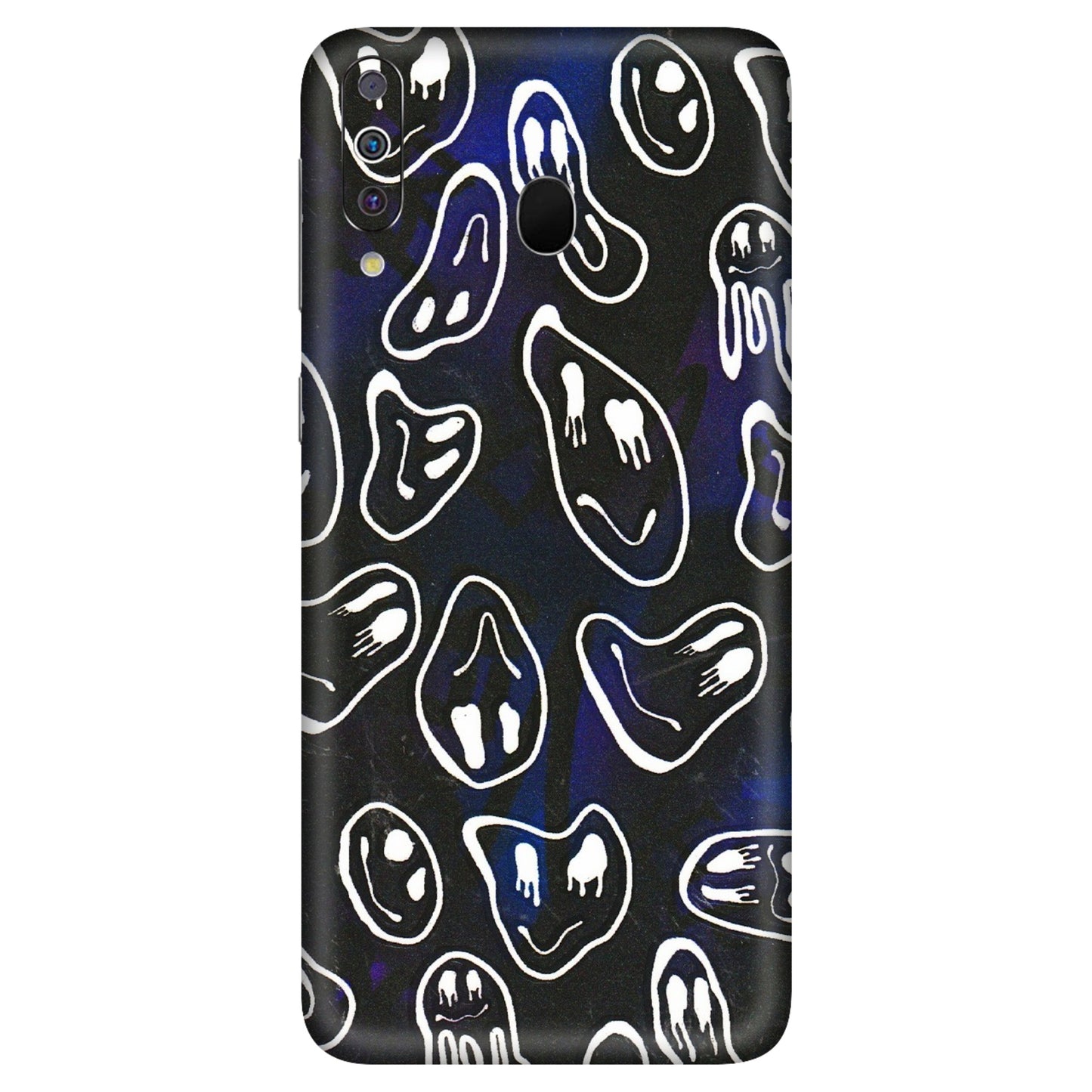 Samsung M/F/Note/Flip and C Phone Skins (All Models) - Distorted Smileys - 3D Embossed Finish (L-92) Samsung Galaxy M30