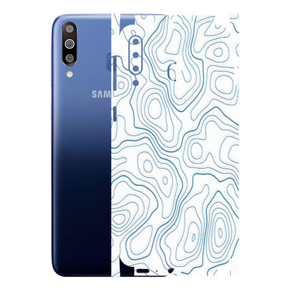 Samsung M/F/Note/Flip and C Phone Skins (All Models) - Blue And White Swirls - Matte Finish (M-139) Samsung Galaxy M30