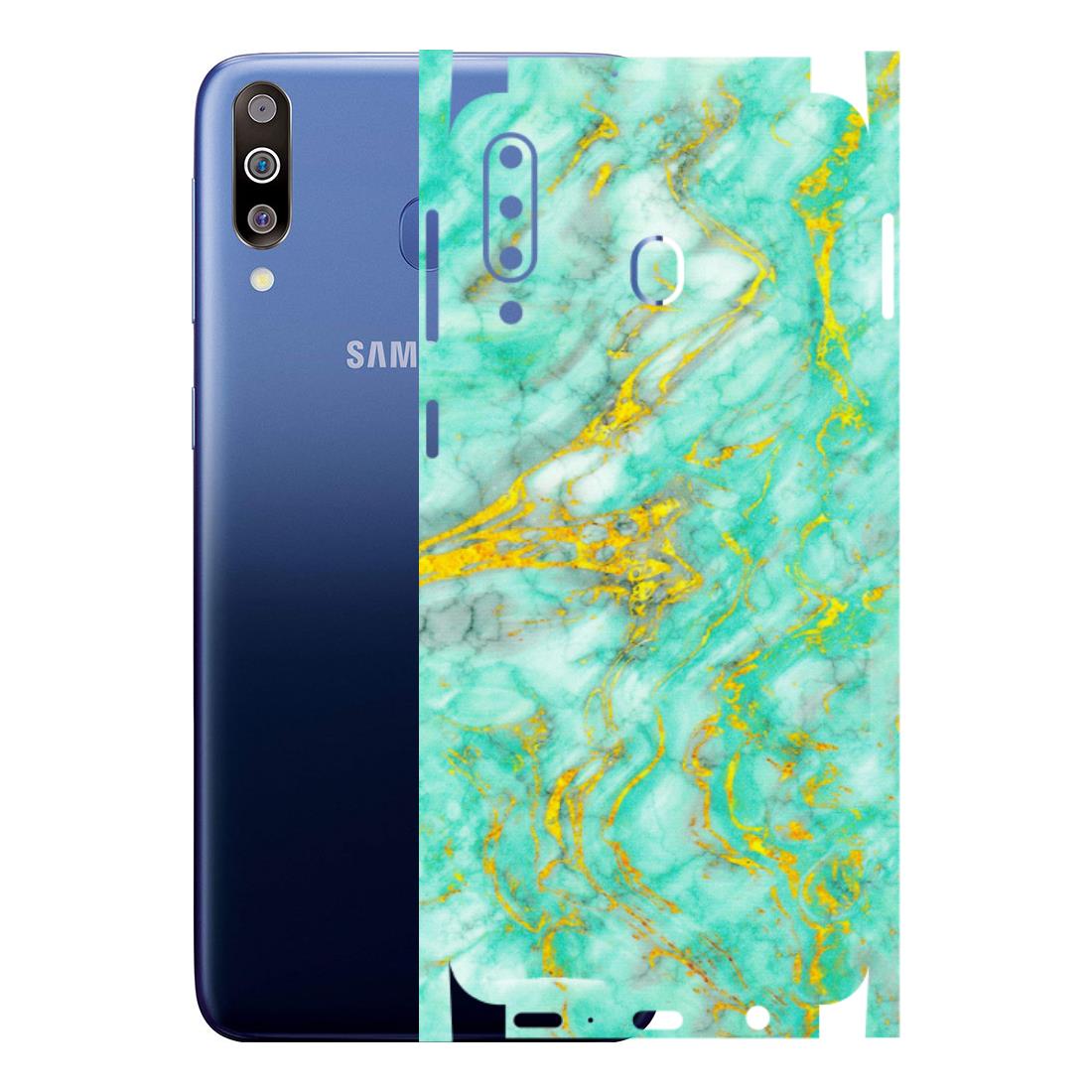 Samsung M/F/Note/Flip and C Phone Skins (All Models) - Green And Gold Marble Feel - Matte Finish (M-16) Samsung Galaxy M30