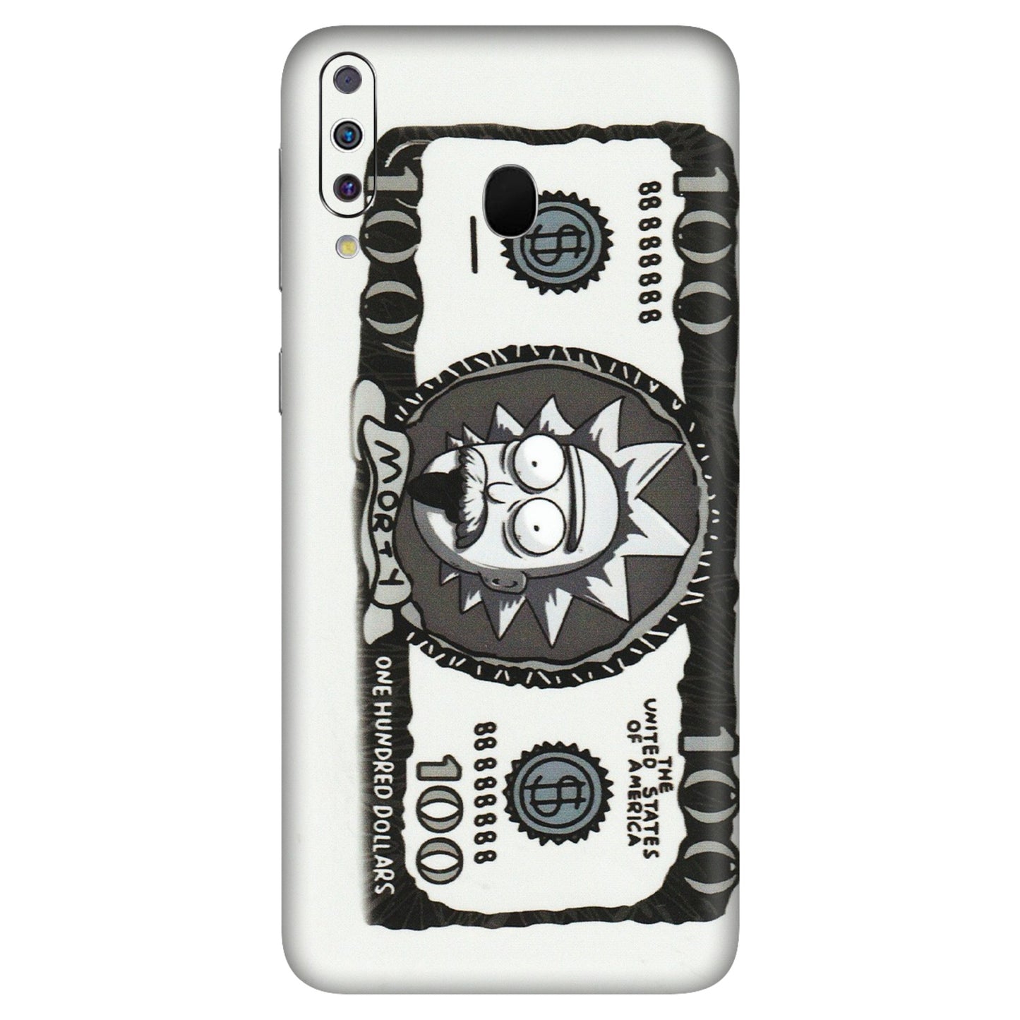 Samsung M/F/Note/Flip and C Phone Skins (All Models) - Rick And Morty Hundred Dollar Anime - Matte Finish (M-161) Samsung Galaxy M30