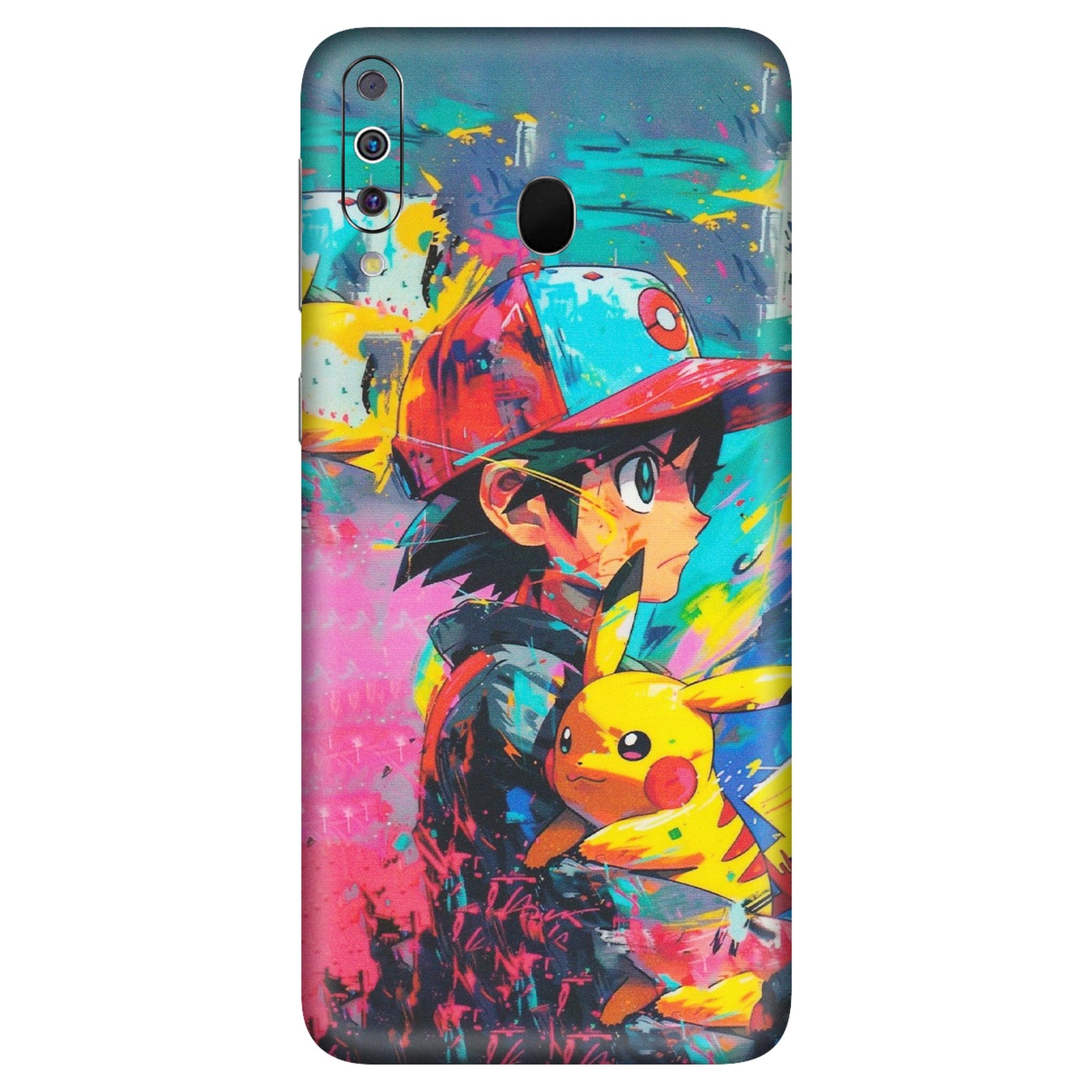 Samsung M/F/Note/Flip and C Phone Skins (All Models) - Ash & Pikachu - Matte Finish (M-26) Samsung Galaxy M30