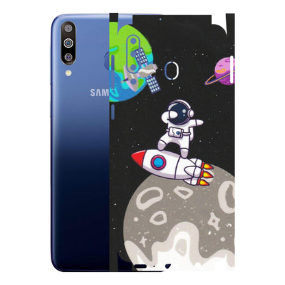 Samsung M/F/Note/Flip and C Phone Skins (All Models) - Astronaut Vibing Toon Running - Matte Finish (M-39) Samsung Galaxy M30