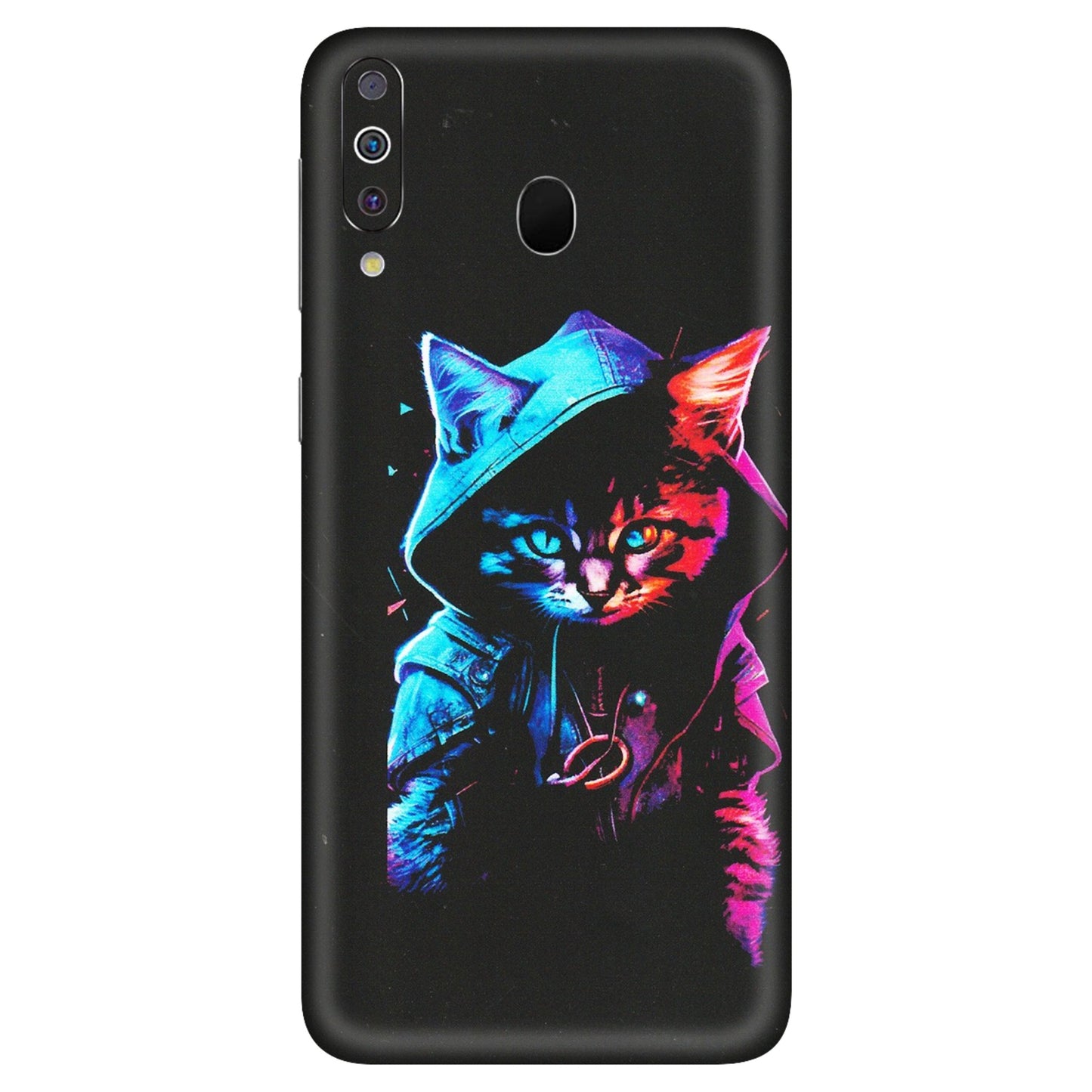 Samsung M/F/Note/Flip and C Phone Skins (All Models) - Cyberpunk Cat - Matte Finish (M-45) Samsung Galaxy M30