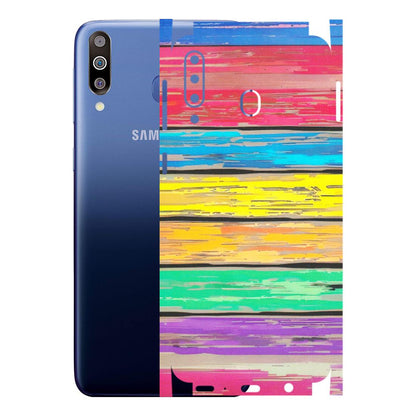 Samsung M/F/Note/Flip and C Phone Skins (All Models) - Multi Colour Wooden Wall - Matte Finish (M-96) Samsung Galaxy M30