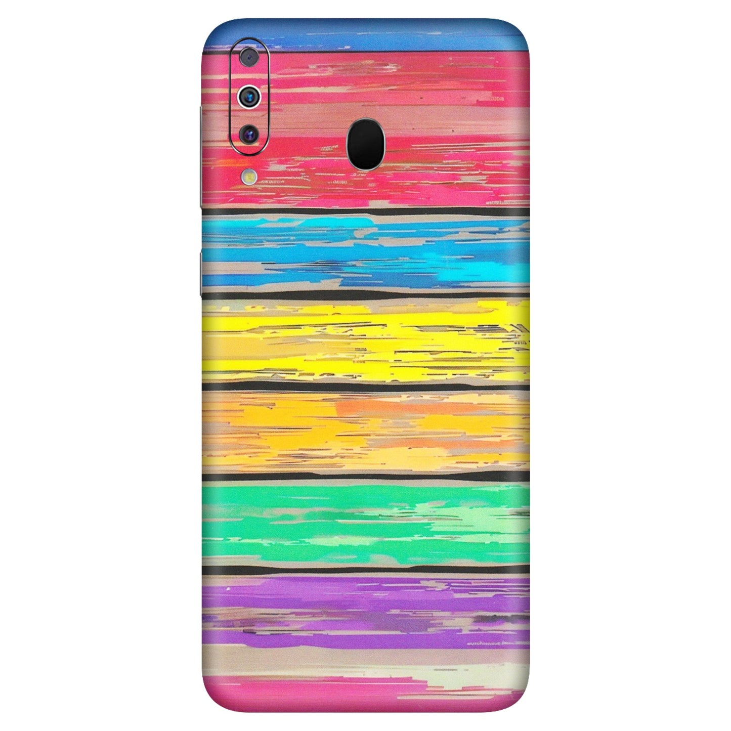 Samsung M/F/Note/Flip and C Phone Skins (All Models) - Multi Colour Wooden Wall - Matte Finish (M-96) Samsung Galaxy M30