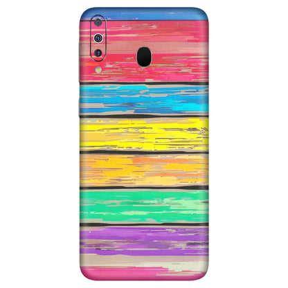 Samsung M/F/Note/Flip and C Phone Skins (All Models) - Multi Colour Wooden Wall - Matte Finish (M-96) Samsung Galaxy M30