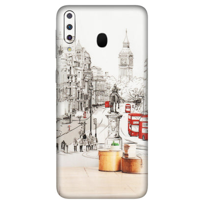 Samsung M/F/Note/Flip and C Phone Skins (All Models) - London Street - Transparent Finish (T-02) Samsung Galaxy M30