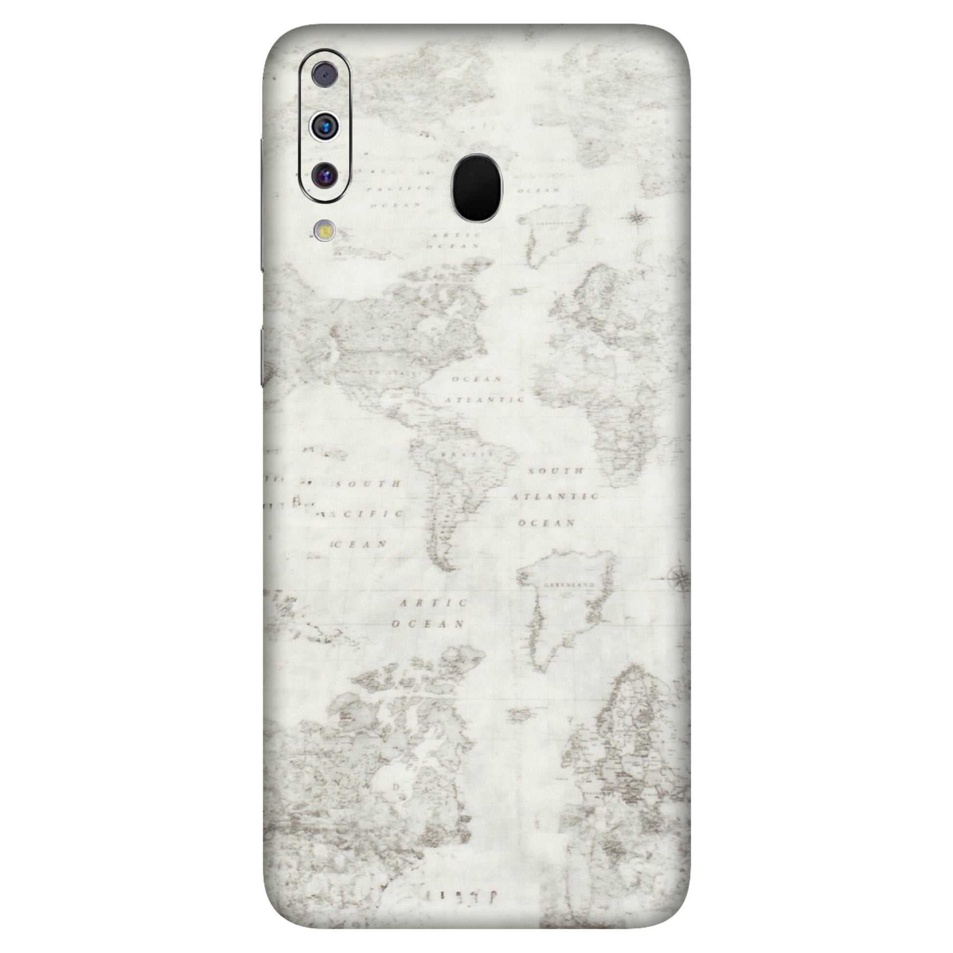 Samsung M/F/Note/Flip and C Phone Skins (All Models) - World Travel Map - Transparent Finish (T-04) Samsung Galaxy M30