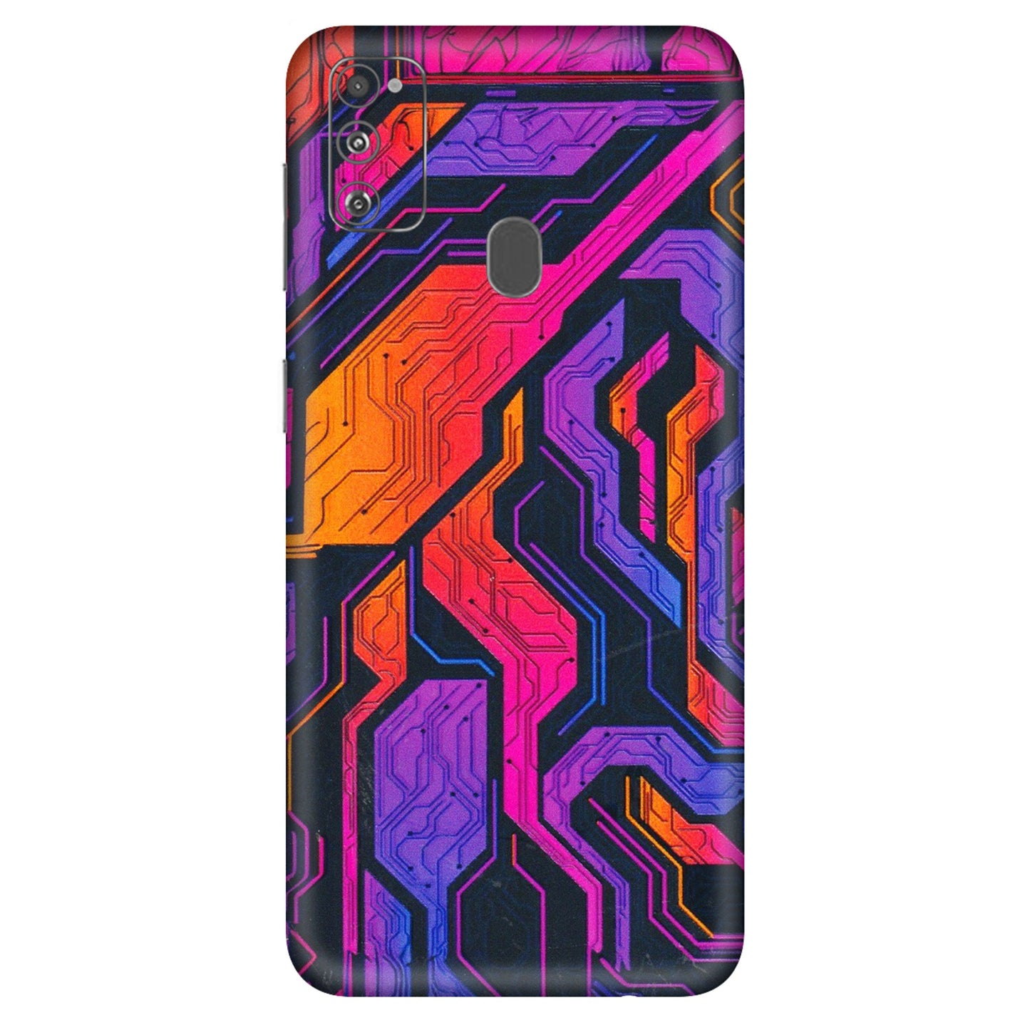Samsung M/F/Note/Flip and C Phone Skins (All Models) - Tech Circuits Futuristic - 3D Embossed Finish (L-07) Samsung Galaxy M30S