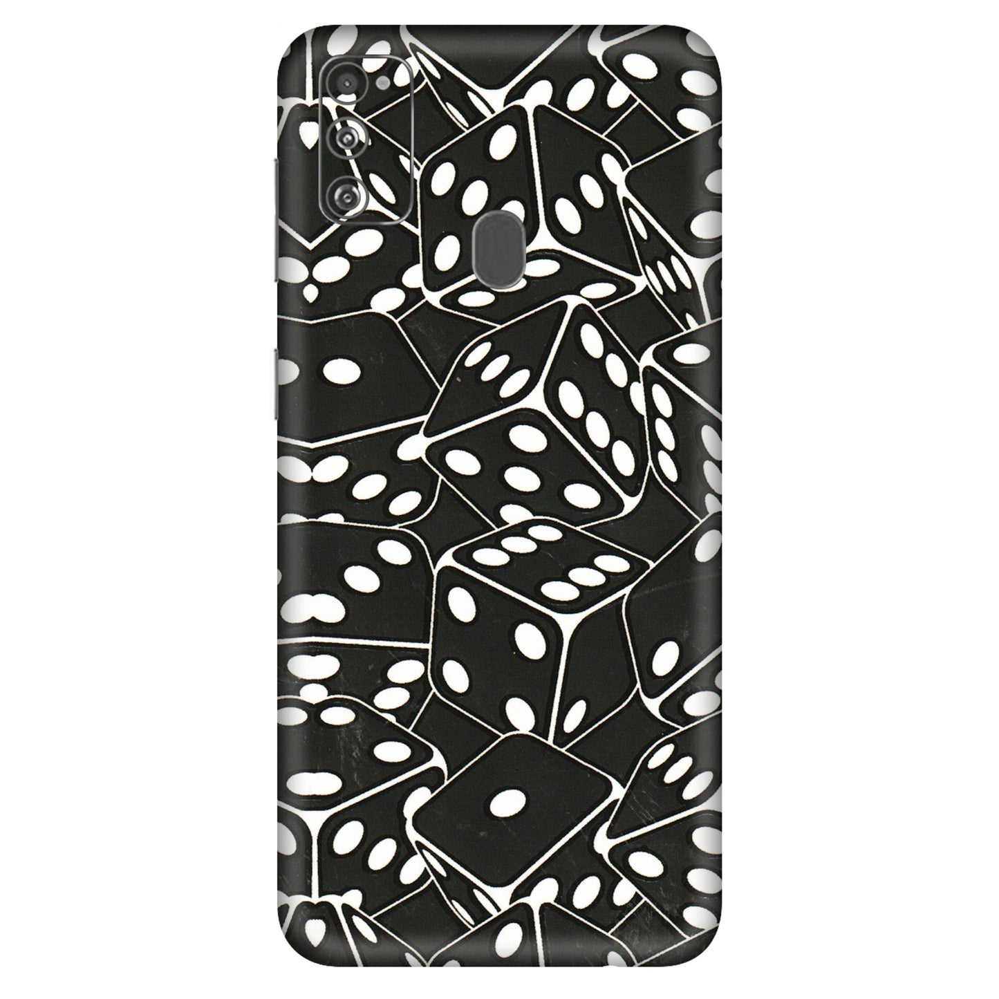 Samsung M/F/Note/Flip and C Phone Skins (All Models) - Big Black Dices - 3D Embossed Finish (L-106) Samsung Galaxy M30S