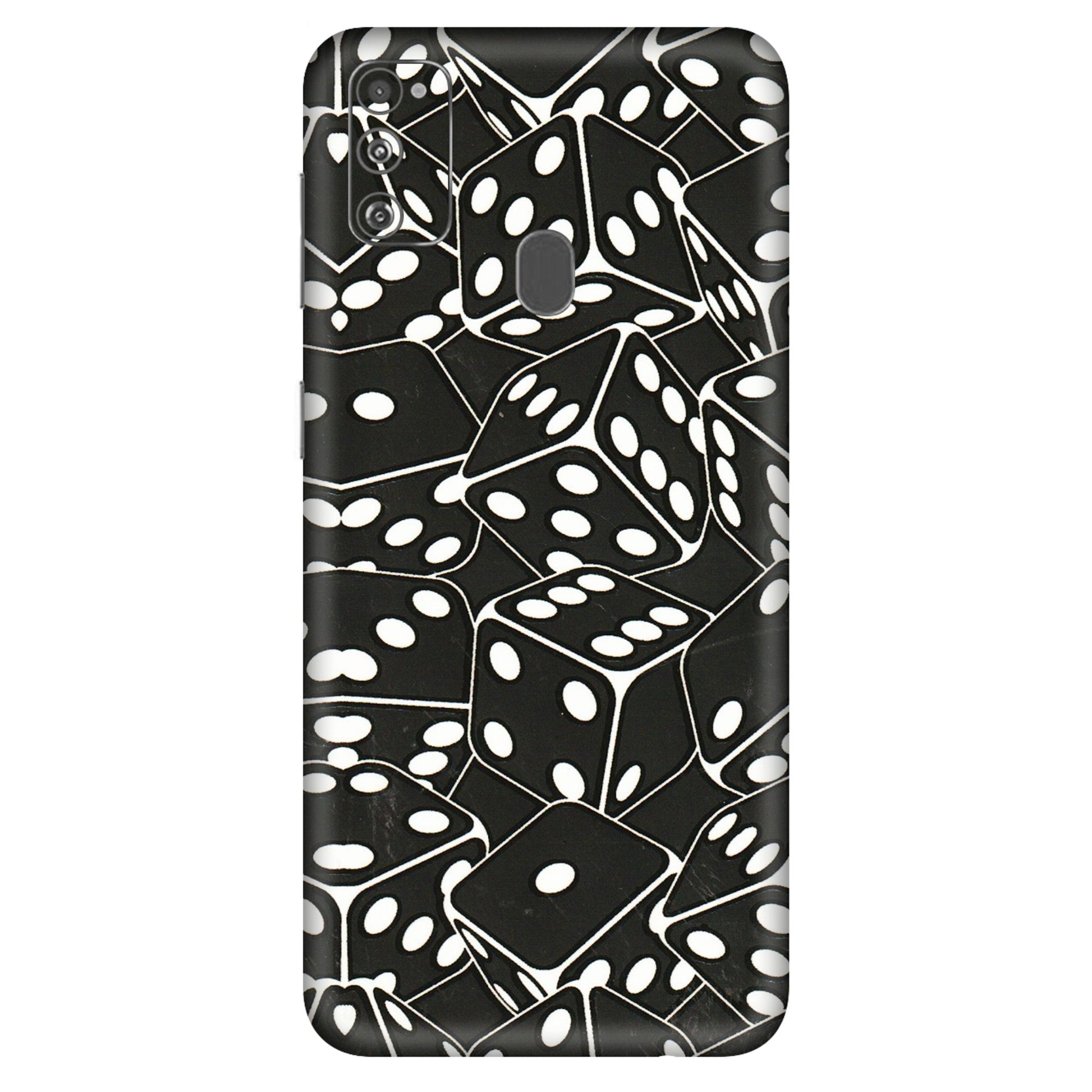 Samsung M/F/Note/Flip and C Phone Skins (All Models) - Big Black Dices - 3D Embossed Finish (L-106) Samsung Galaxy M30S