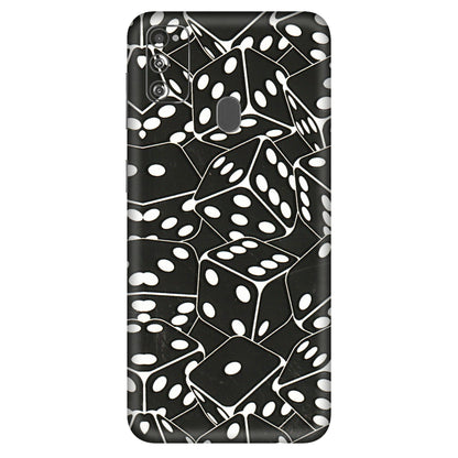 Samsung M/F/Note/Flip and C Phone Skins (All Models) - Big Black Dices - 3D Embossed Finish (L-106) Samsung Galaxy M30S