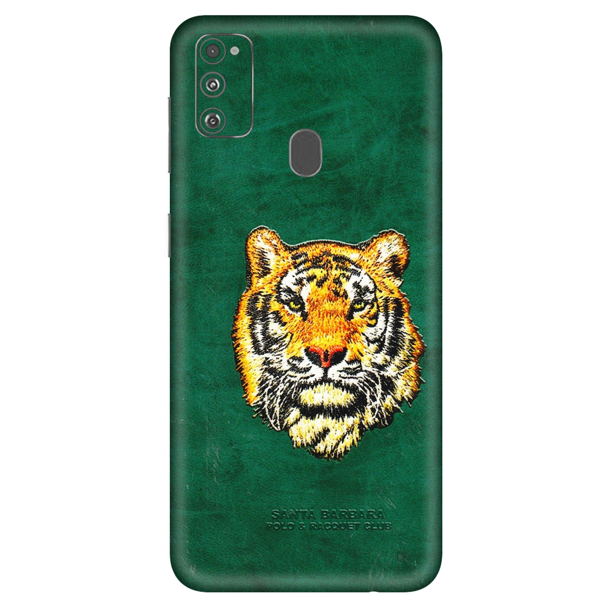 Samsung M/F/Note/Flip and C Phone Skins (All Models) - Leather Feel Tiger - 3D Embossed Finish (L-111) Samsung Galaxy M30S