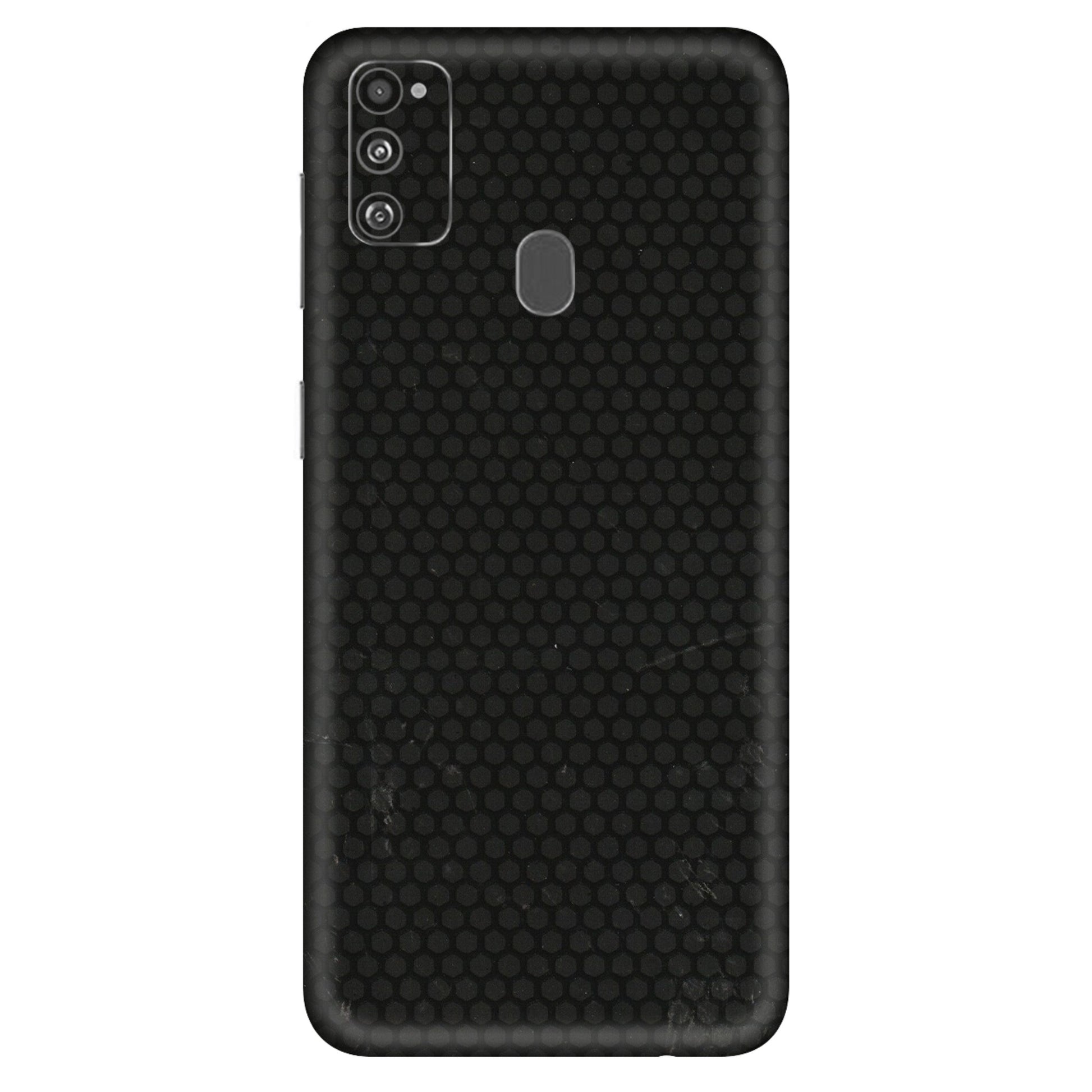 Samsung M/F/Note/Flip and C Phone Skins (All Models) - Black honeycomb - 3D Embossed Finish (L-114) Samsung Galaxy M30S