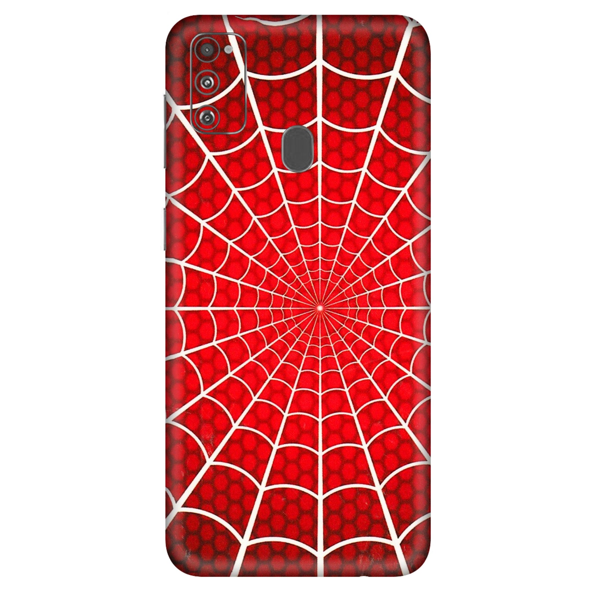 Samsung M/F/Note/Flip and C Phone Skins (All Models) - Classic Spidey Web - 3D Embossed Finish (L-115) Samsung Galaxy M30S