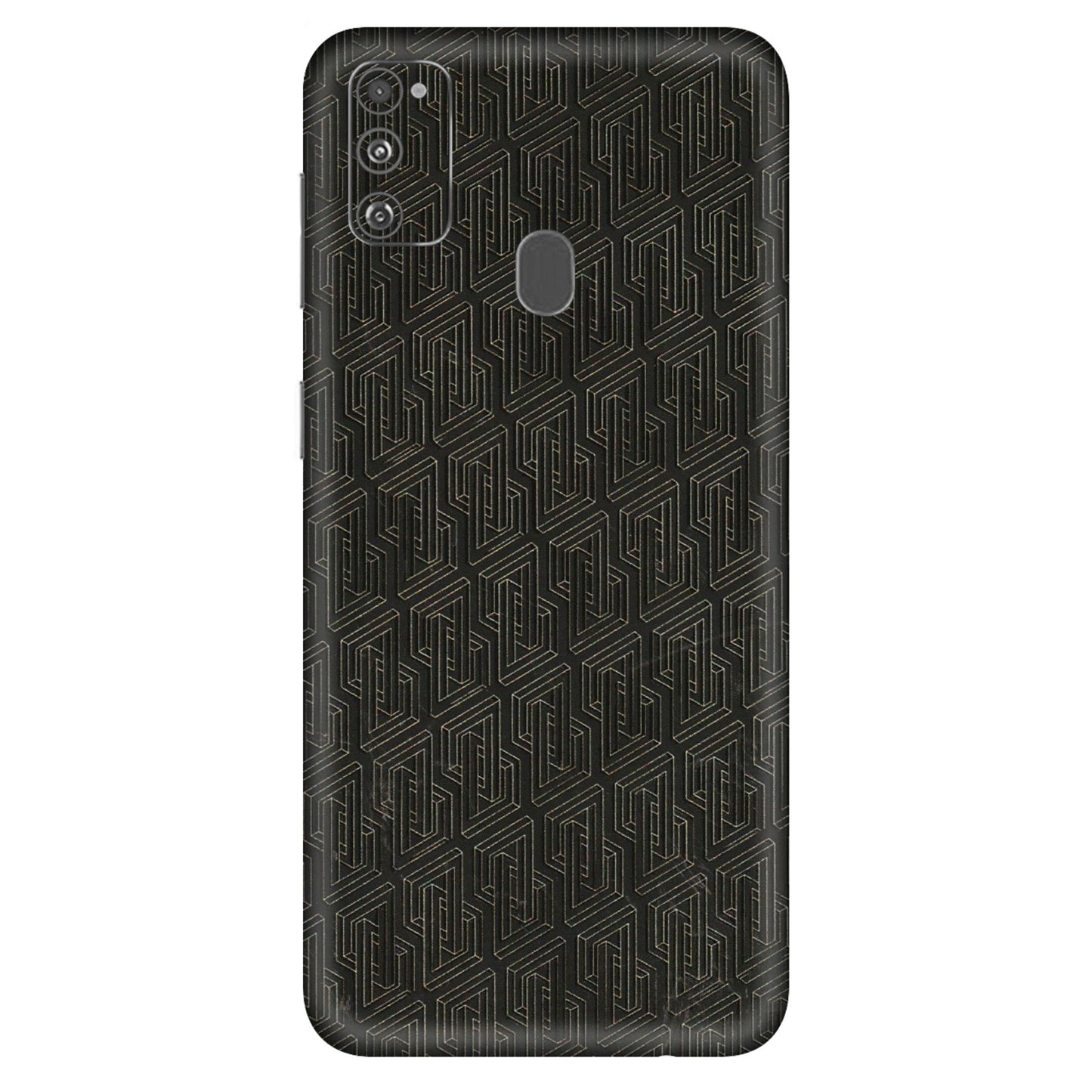 Samsung M/F/Note/Flip and C Phone Skins (All Models) - Black Abstract Pattern - 3D Embossed Finish (L-117) Samsung Galaxy M30S