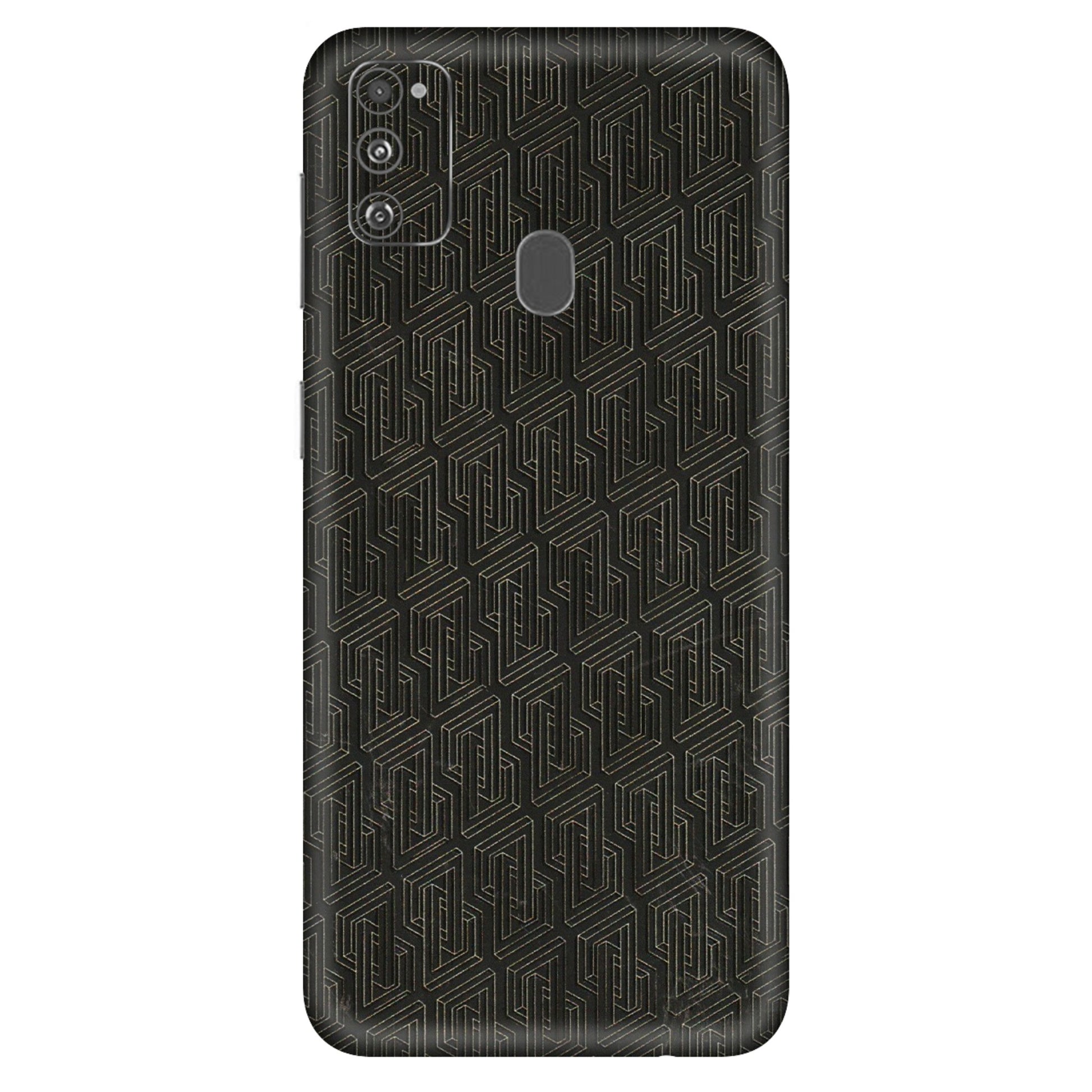 Samsung M/F/Note/Flip and C Phone Skins (All Models) - Black Abstract Pattern - 3D Embossed Finish (L-117) Samsung Galaxy M30S