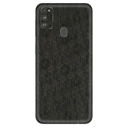 Samsung M/F/Note/Flip and C Phone Skins (All Models) - Black Abstract Pattern - 3D Embossed Finish (L-117) Samsung Galaxy M30S