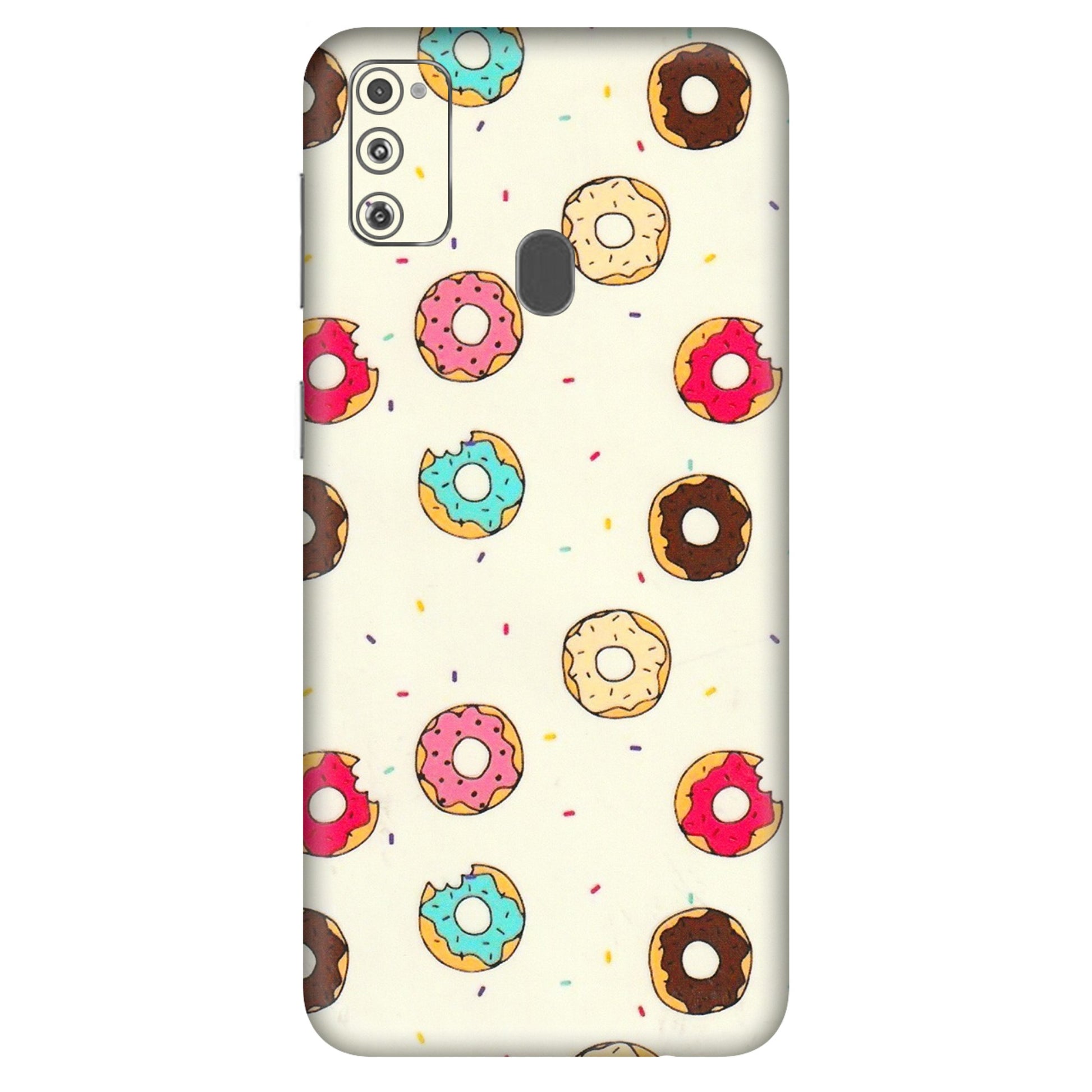 Samsung M/F/Note/Flip and C Phone Skins (All Models) - Mini Donuts Doodle Art - 3D Embossed Finish (L-122) Samsung Galaxy M30S