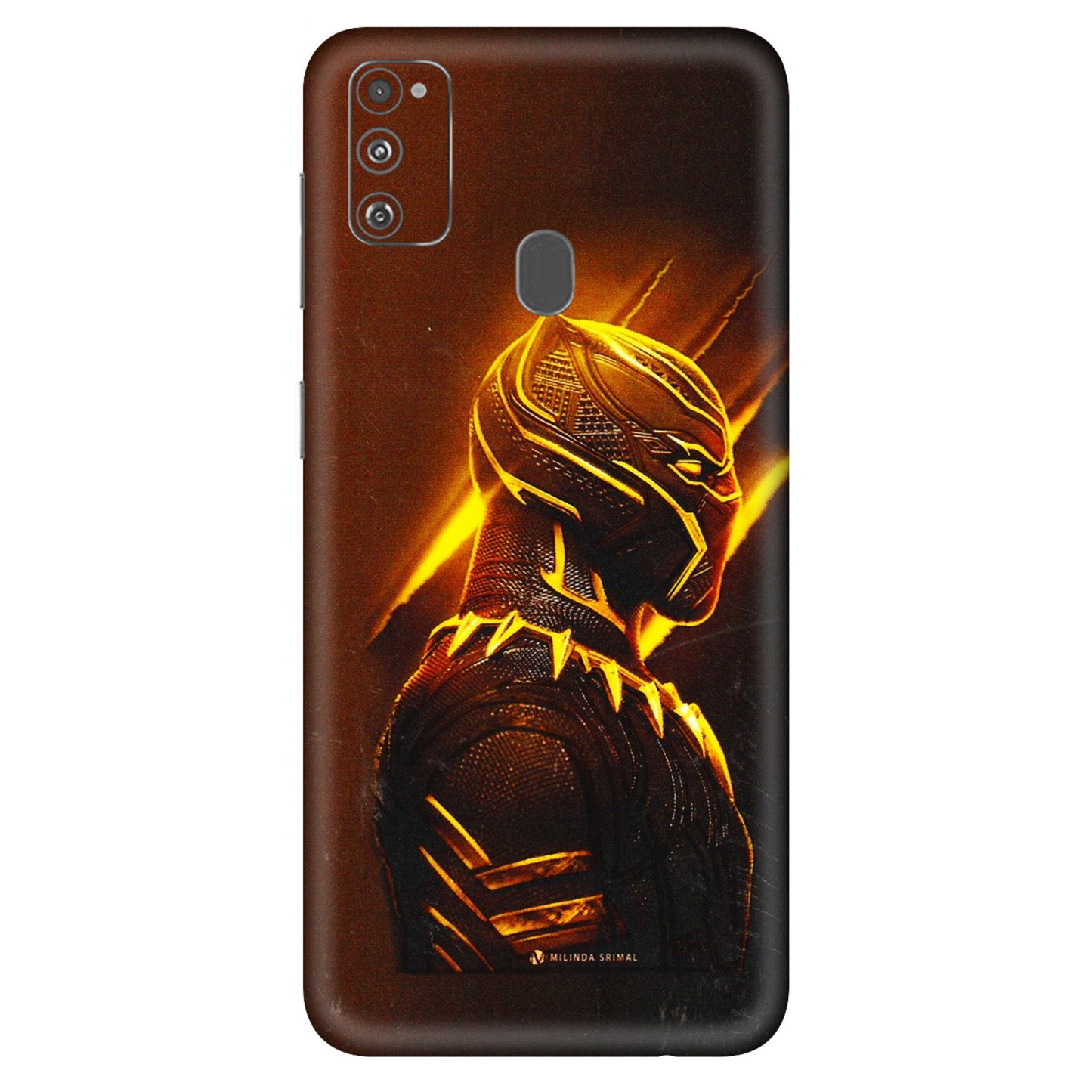Samsung M/F/Note/Flip and C Phone Skins (All Models) - Gold Black Panther - 3D Embossed Finish (L-181) Samsung Galaxy M30S