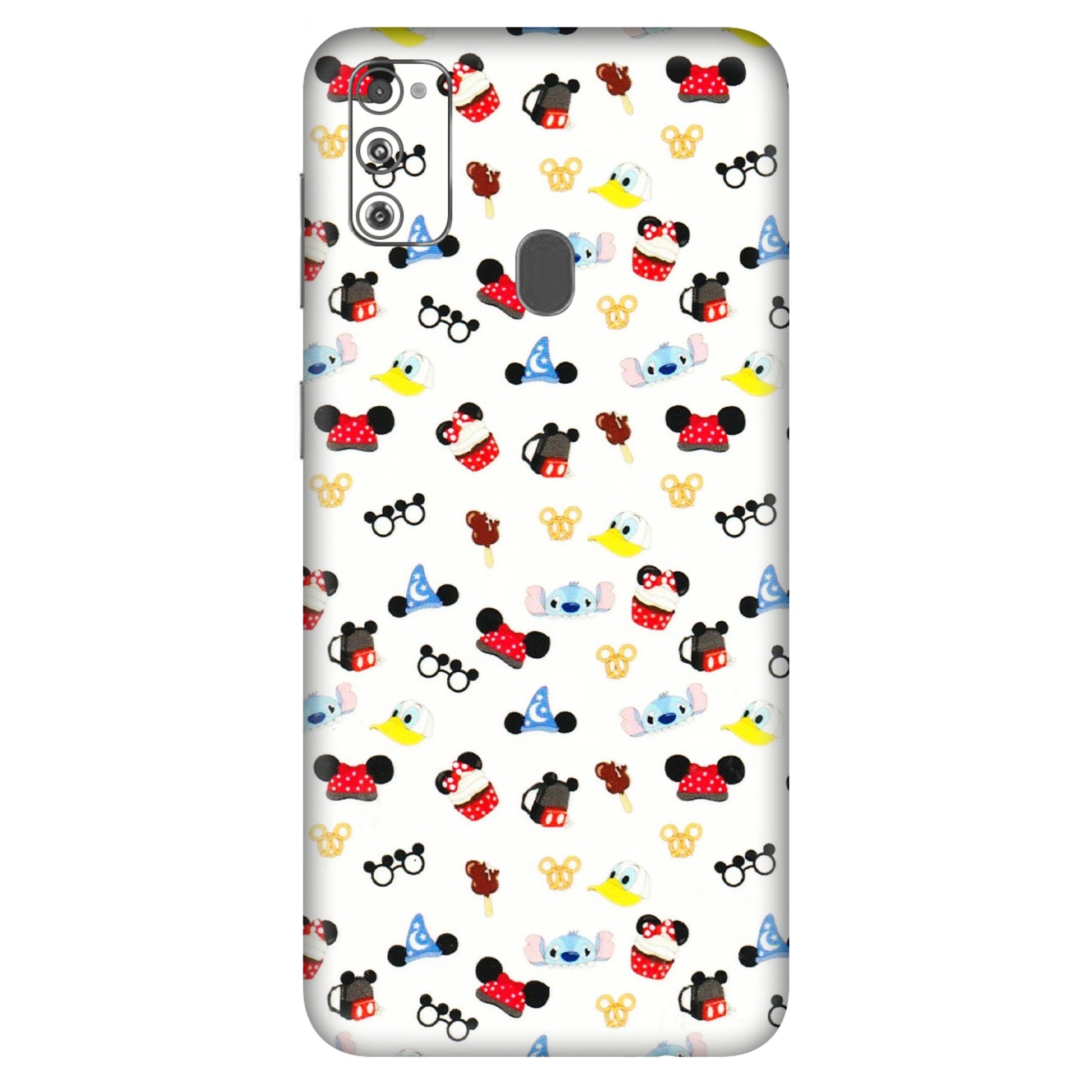 Samsung M/F/Note/Flip and C Phone Skins (All Models) - Minnie Mouse & Donald Doodles s - 3D Embossed Finish (L-194) Samsung Galaxy M30S