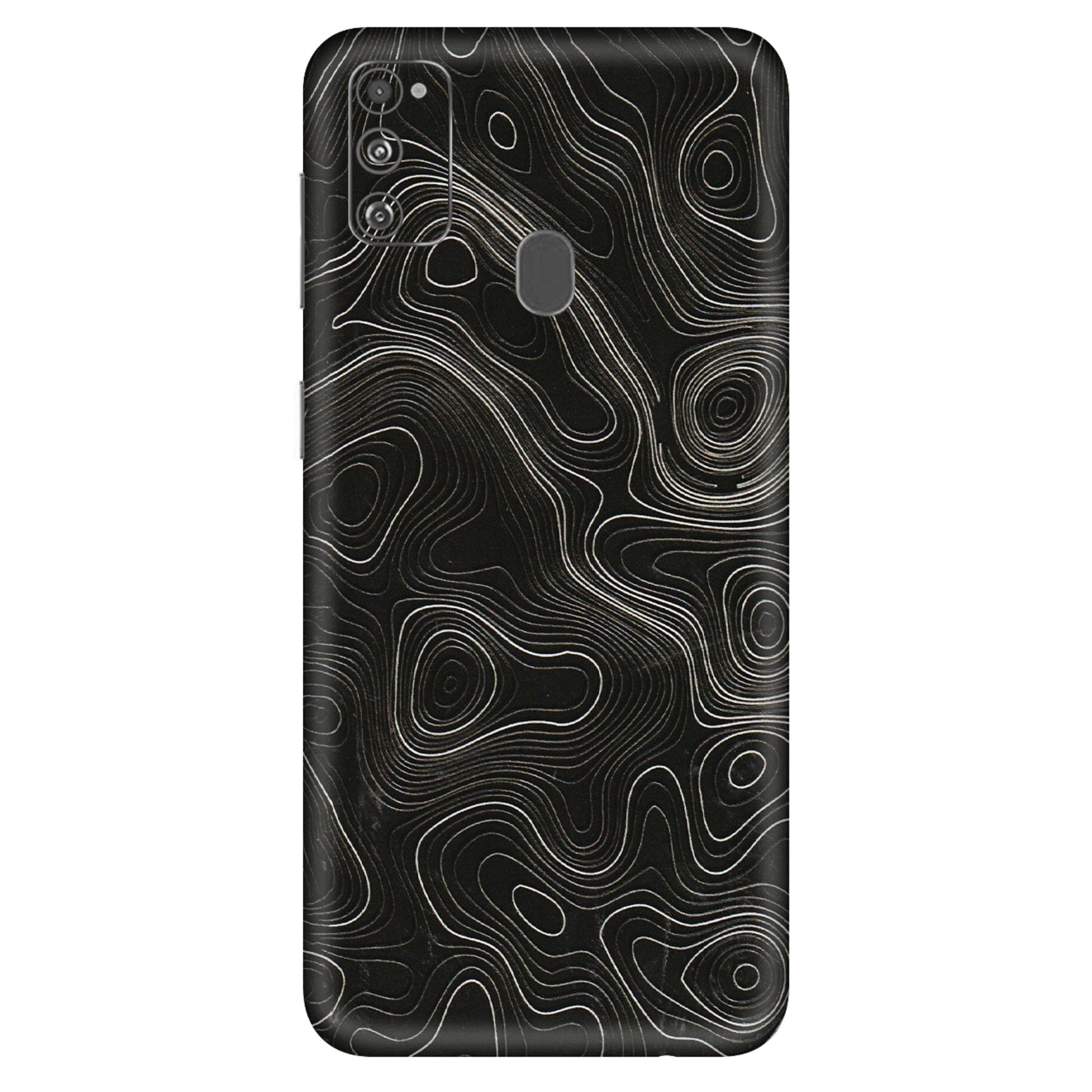 Samsung M/F/Note/Flip and C Phone Skins (All Models) - Black Swirl - 3D Embossed Finish (L-196) Samsung Galaxy M30S