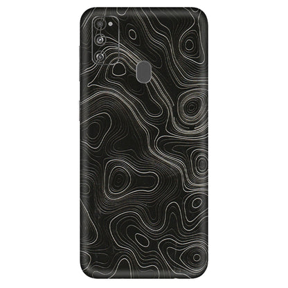Samsung M/F/Note/Flip and C Phone Skins (All Models) - Black Swirl - 3D Embossed Finish (L-196) Samsung Galaxy M30S