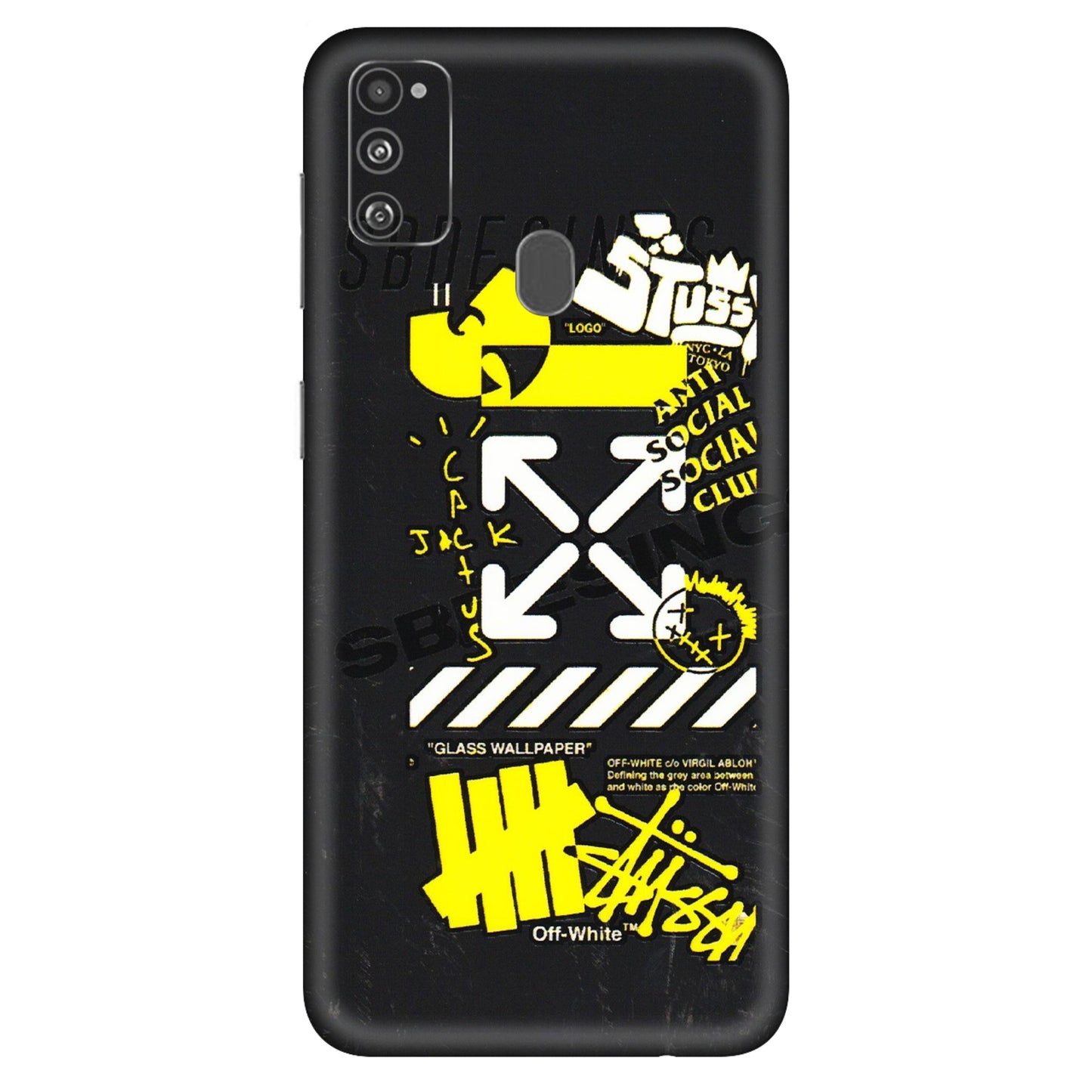 Samsung M/F/Note/Flip and C Phone Skins (All Models) - Anti Social Graffiti - 3D Embossed Finish (L-198) Samsung Galaxy M30S