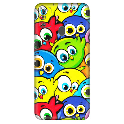 Samsung M/F/Note/Flip and C Phone Skins (All Models) - Cute Fluffy Birds - 3D Embossed Finish (L-213) Samsung Galaxy M30S
