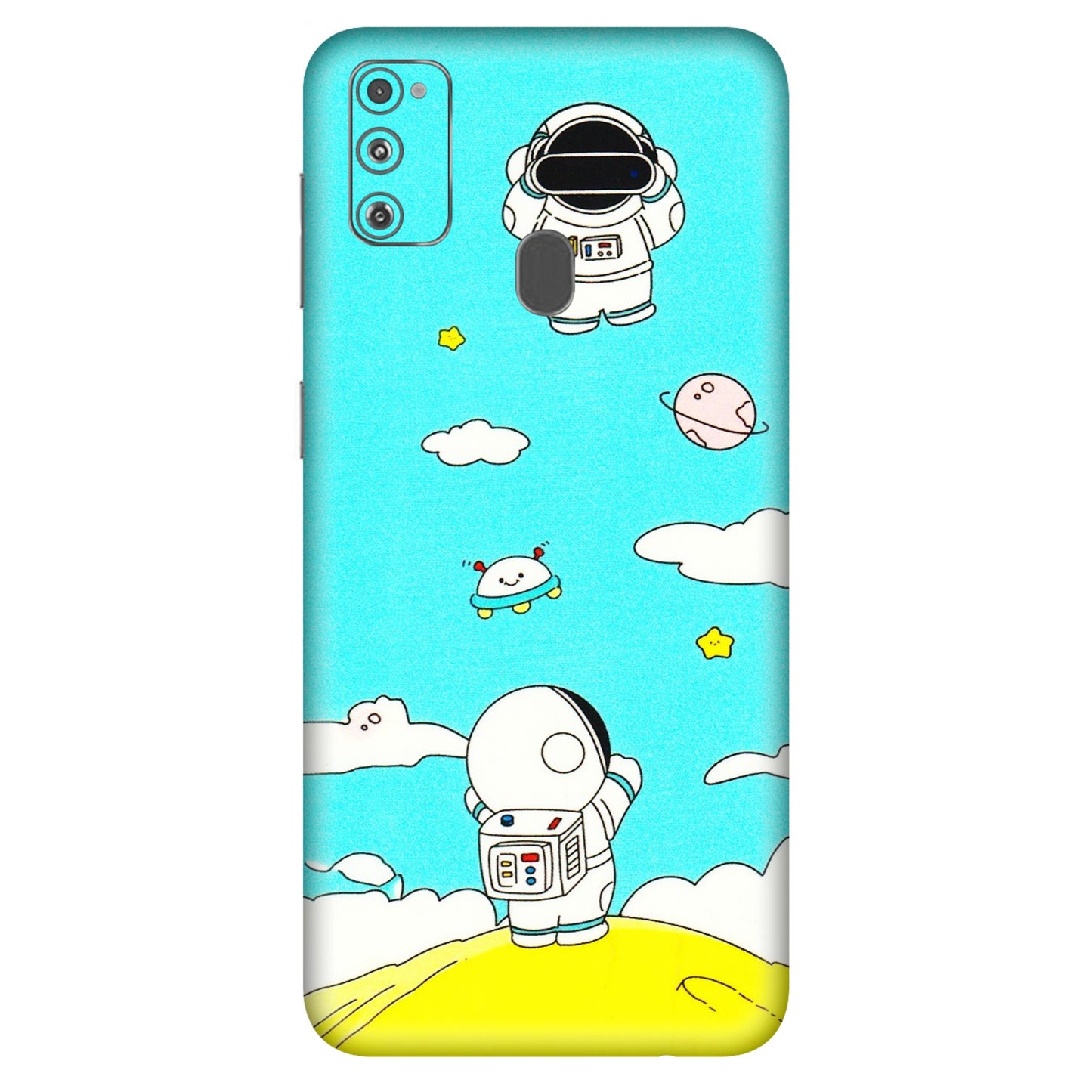 Samsung M/F/Note/Flip and C Phone Skins (All Models) - Blue Skies Astro Float - 3D Embossed Finish (L-230) Samsung Galaxy M30S