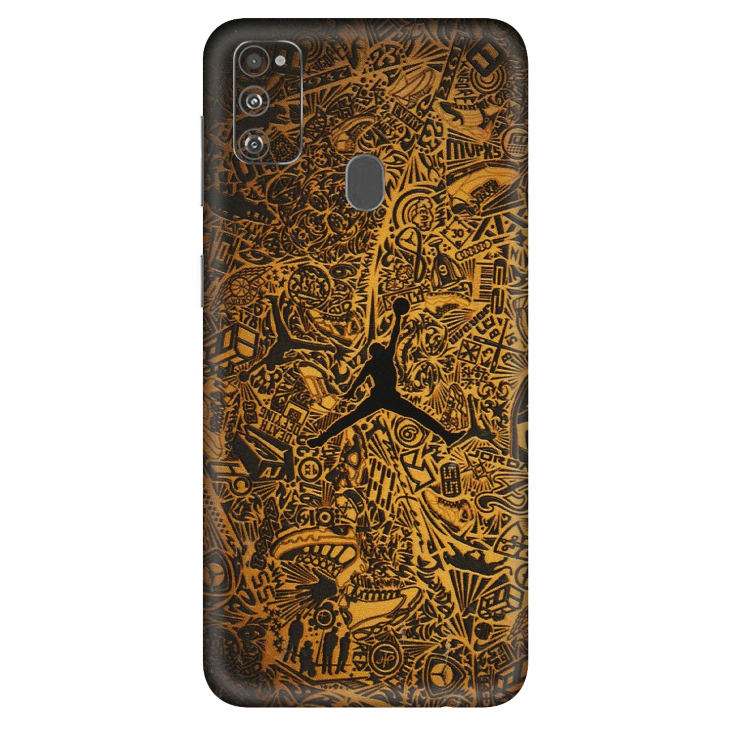 Samsung M/F/Note/Flip and C Phone Skins (All Models) - Premium Gold Basketball Player - 3D Embossed Finish (L-236) Samsung Galaxy M30S